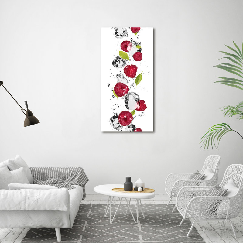 Raspberry And Water - Wrapped Canvas Print