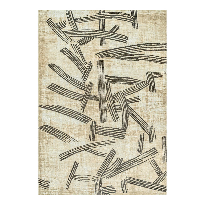 Meditation Kanji Slate Recycled P.E.T Area Rug, Rectangle 80 x 150 cm