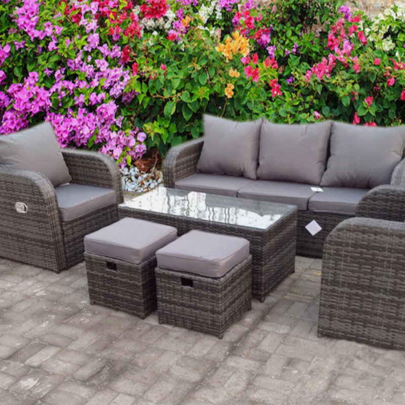 7 - Person Patio Dining Set Rectangular Table