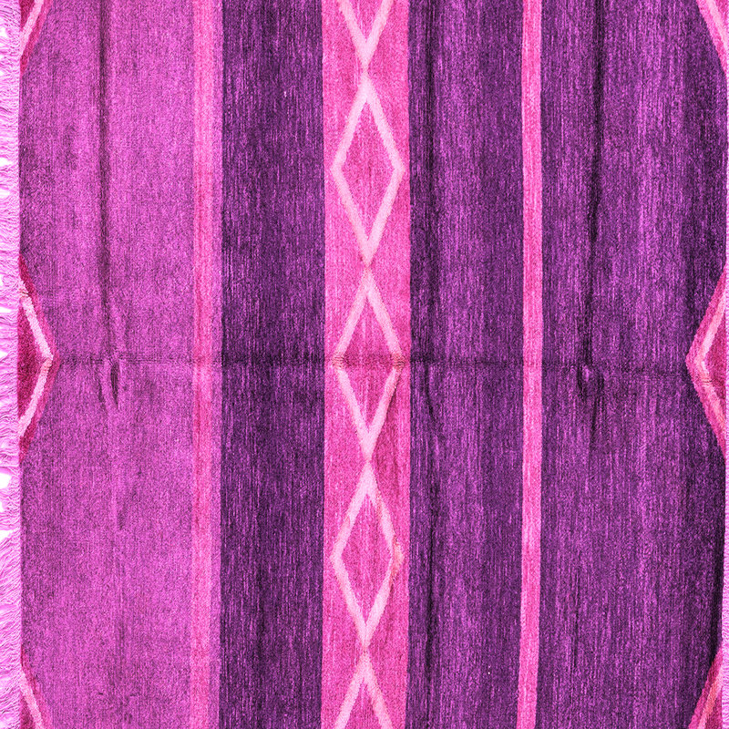 Tapis abstrait en laine et polyester tissé à la machine, Carré 3 pi