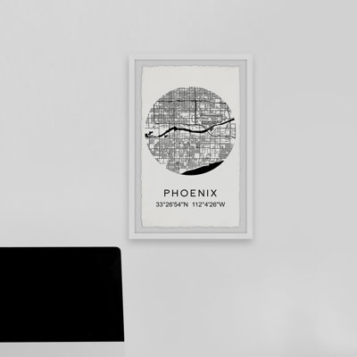 Phoenix Circle Map - Reproduction d'art textuel sur papier encadré