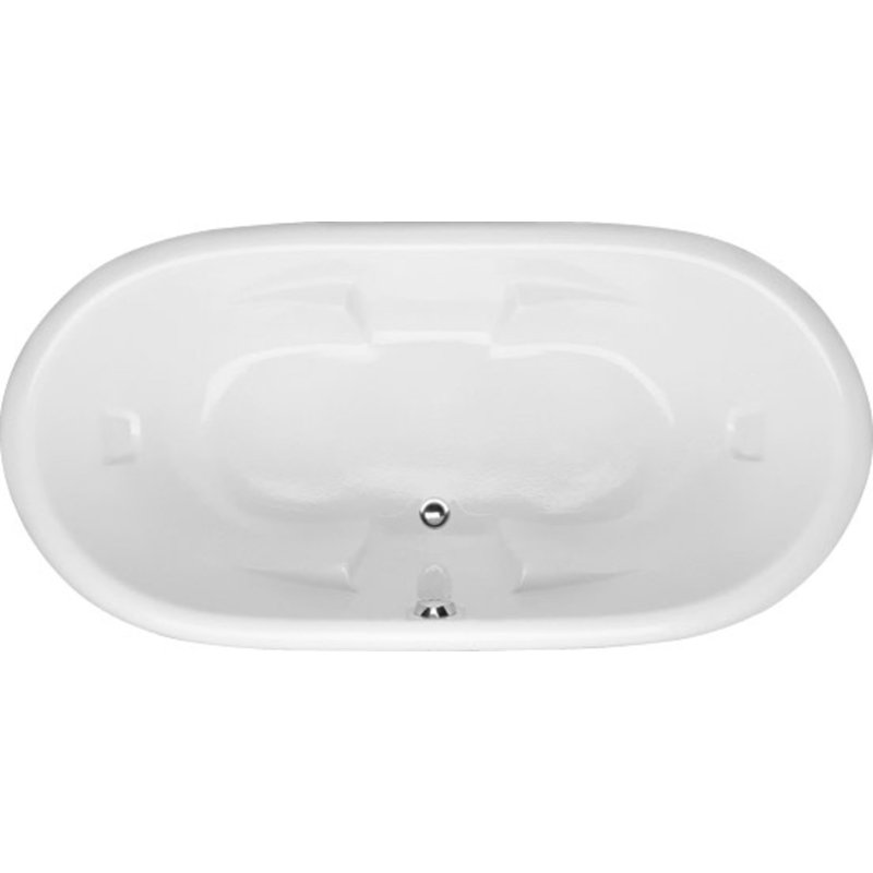 Designer Aimee 72" x 36" Drop in Soaking Acrylic Bathtub, White, Satin Brass