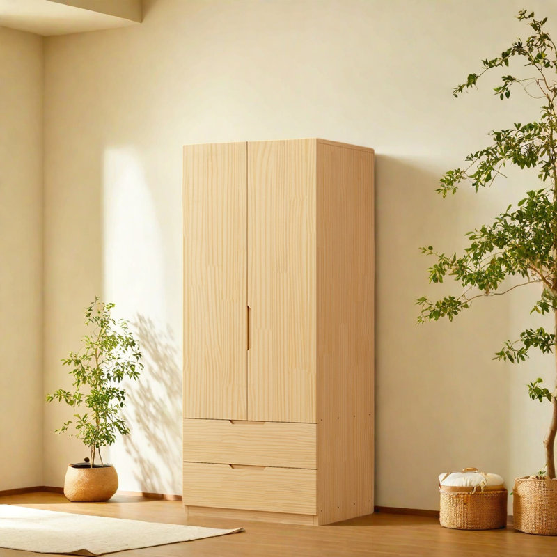 Simple Wooden Colour Wardrobe, H 79 po x l 32 po x P 20 po