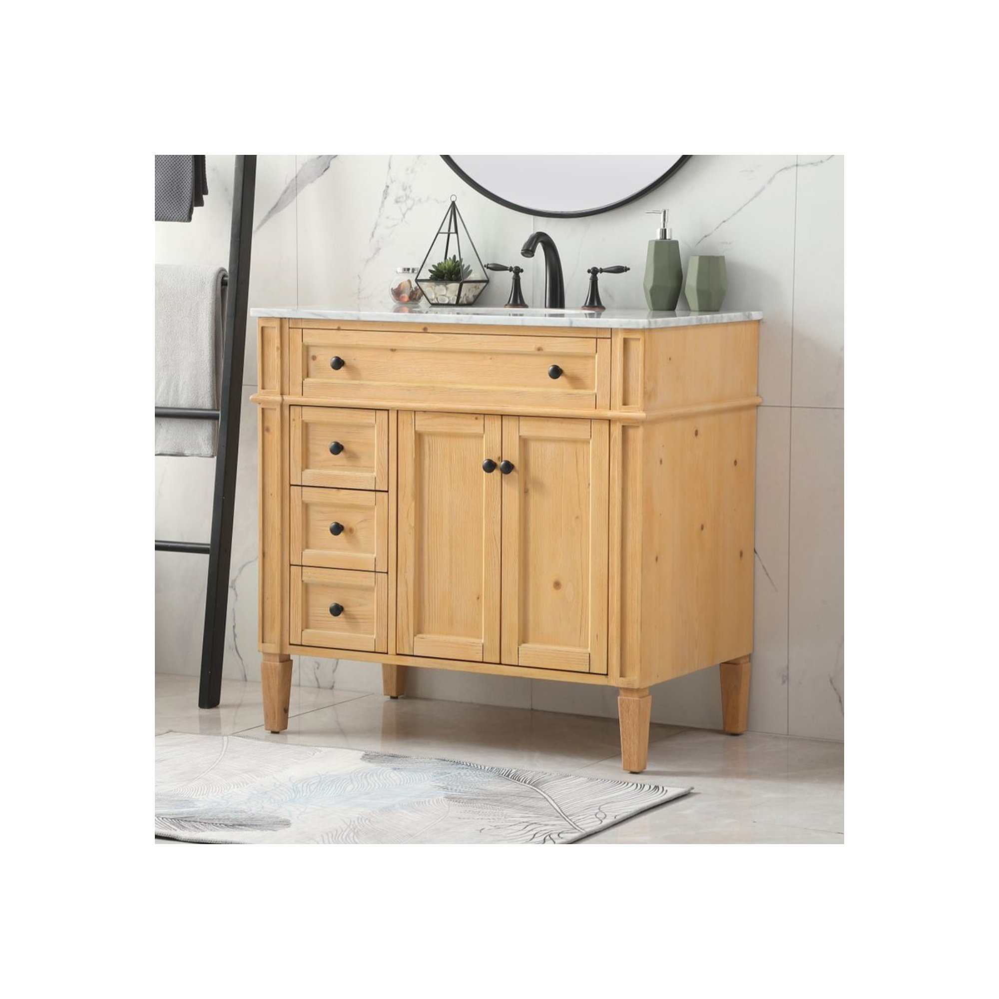 Rivers 36'' Single Bathroom Vanity, Natural Wood