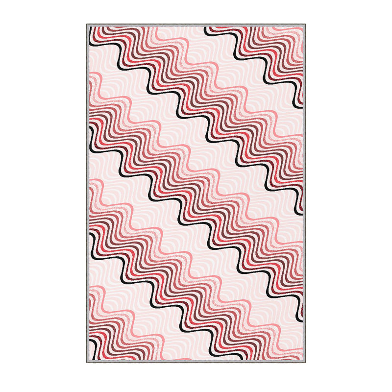 Stylish Hall Carpet, 2.6 x 6.6 Feet, 100% Polyester, 0.3 in Pile Height | Antibacterial, Non-Slip PVC Felt Dot Underside | 3D Digital Print, Machine Washable, Ideal for Entryway & Living Spaces
