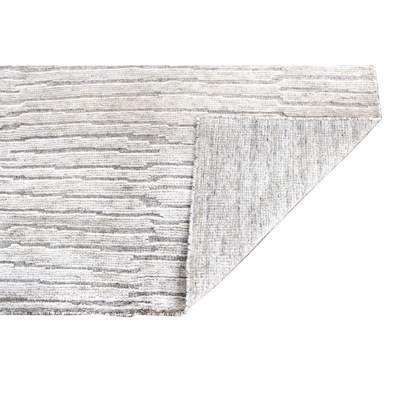 Tapis marocain beige à poils longs en laine, Rectangle 6 pi x 9 pi