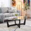 Table basse ovale en verre-1017927350