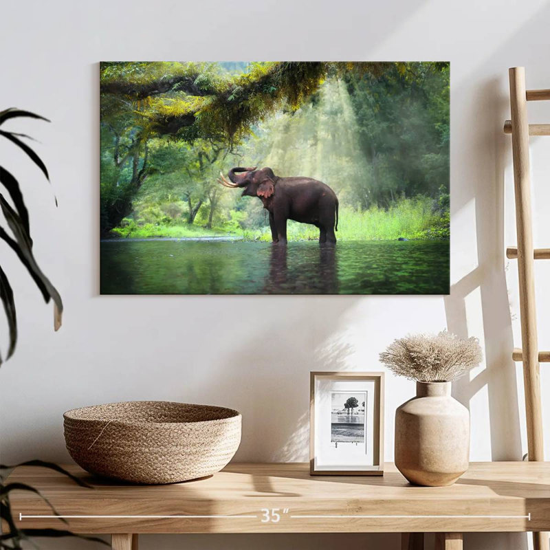 Éléphant Brampt dans la forêt, H 16 po x l 24 po