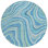 HomeRoots 8' Navy Blue And Denim Blue Round Abstract Washable Indoor Outdoor Area Rug
