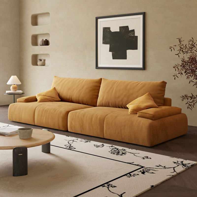 Coussin modulaire orange 100% polyester, H 33,07 po x l 109,45 po x P 38,98 po, Orange