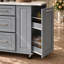 Îlot de cuisine Kavrell 50,7 po avec abattant, chariot de cuisine roulant avec armoire à poubelle inclinable, organisateur coulissant à 2 niveaux, 2 tiroirs, armoire de rangement et roues verrouillables-703975076
