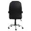 Chaise de bureau pivotante réglable en similicuir noir / chrome avec accoudoirs rembourrés