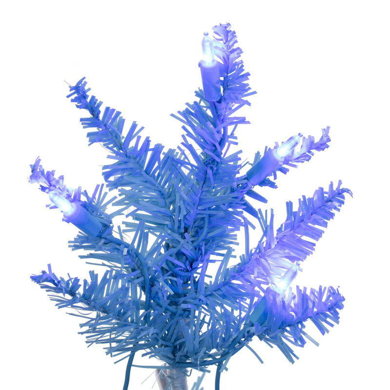 Artificial Christmas Tree with LED Lights with Stand, 3' H, Blue