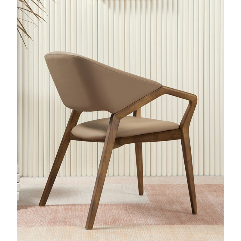 Chaise de salle à manger avec accoudoirs à dossier en cire blanche minimaliste italienne