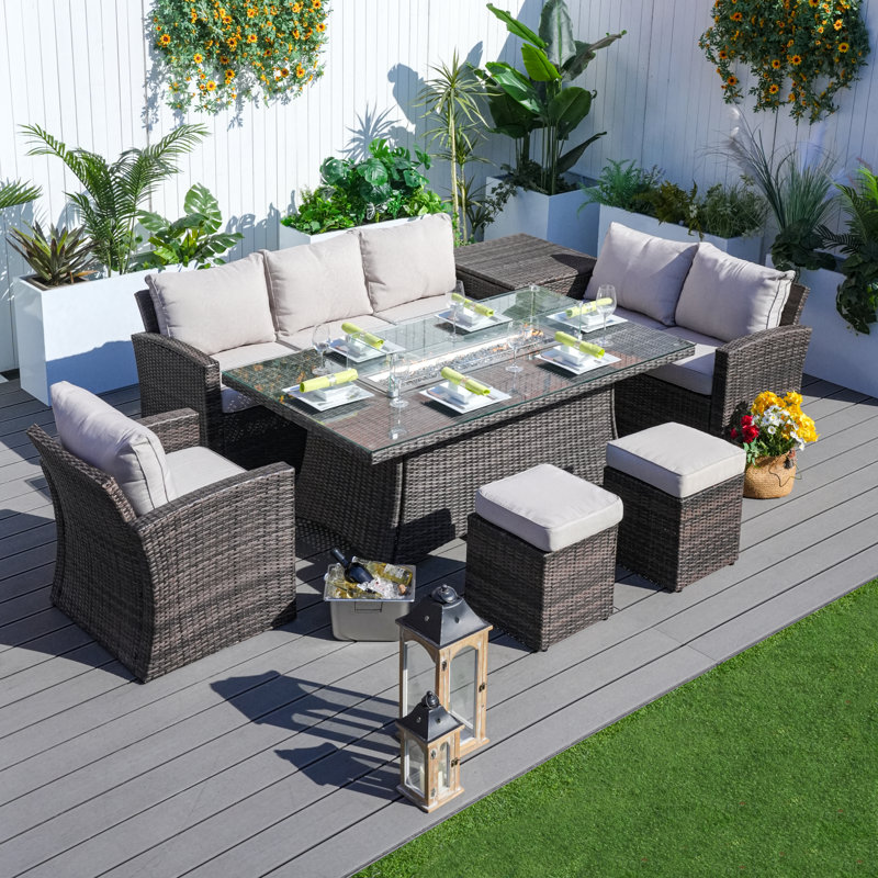 6 - Person Patio Conversation Set with Cushions