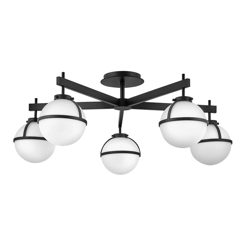 Emmalyn 5 -Light 32" Semi Flush Mount, Noir