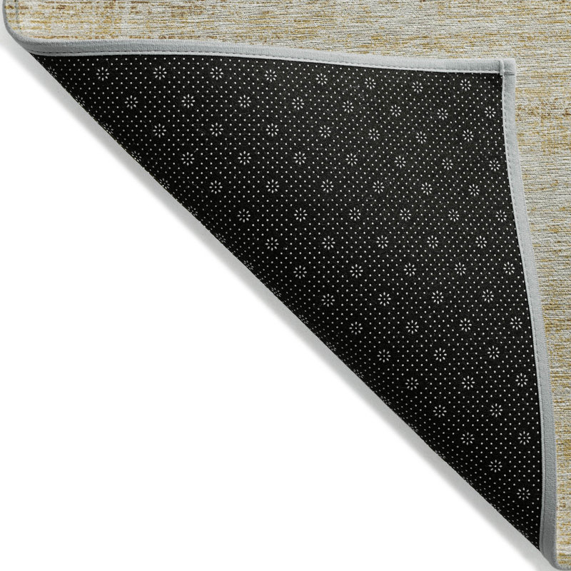 Tapis extérieur lavable abstrait beige et blé doré 10 pi x 14 pi