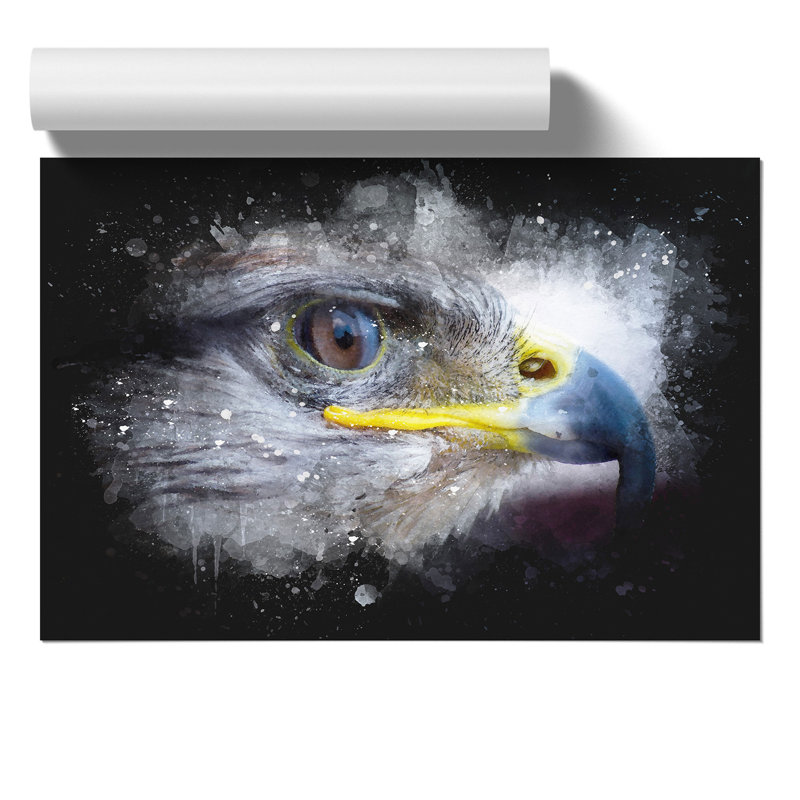 Golden Eagle Paint Splash - Frameless Print, 59cm H x 84cm W x 0.1cm D