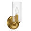 Single Candle Wall Light with Satin Brass Finish