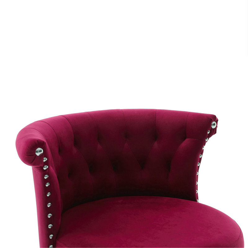 Swivel Velvet Bar Stool (Set Of 2), Purple
