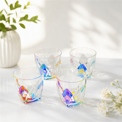 Ensemble de 4 verres à boire en acrylique (266 ml)