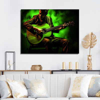 «Green Green Music Acoustique Serenade», reproduction d'art sur toile