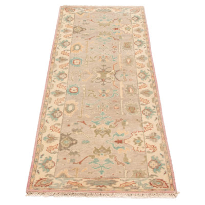 Tapis moderne gris clair Oushak 2 pi 11 po x 8 pi 1 po