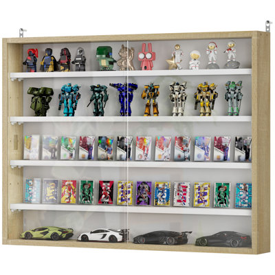 5-Tier Wall-Mounted Display Case Display Cabinet