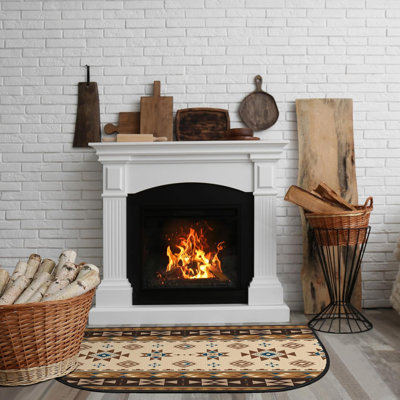 Cabin Fireplace Hearth Rug Fireplace Mats Cabin Southwestern Fireproof Rug Fire Resistant Mat For Wood Stove Floor For Kitchen Indoor Outdoor