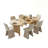 79" Oval Dining Room Set For 6, Modern Wood Grain Dining Room Set With Upholstered Dining Chairs-1301132260
