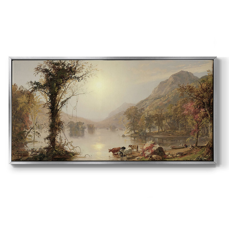 Paysage, série CCI, toile tendue avec châssis, prête à être accrochée, H 17 po x l 33 po, Argent argent