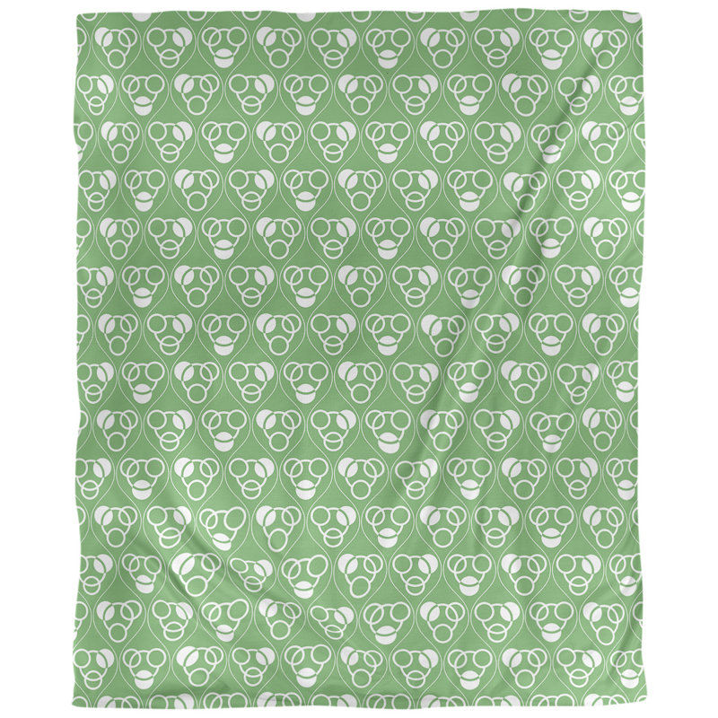 Housse de couette simple Circles Waves, Housse de couette pour très grand lit, Vert clair, Polyester brossé