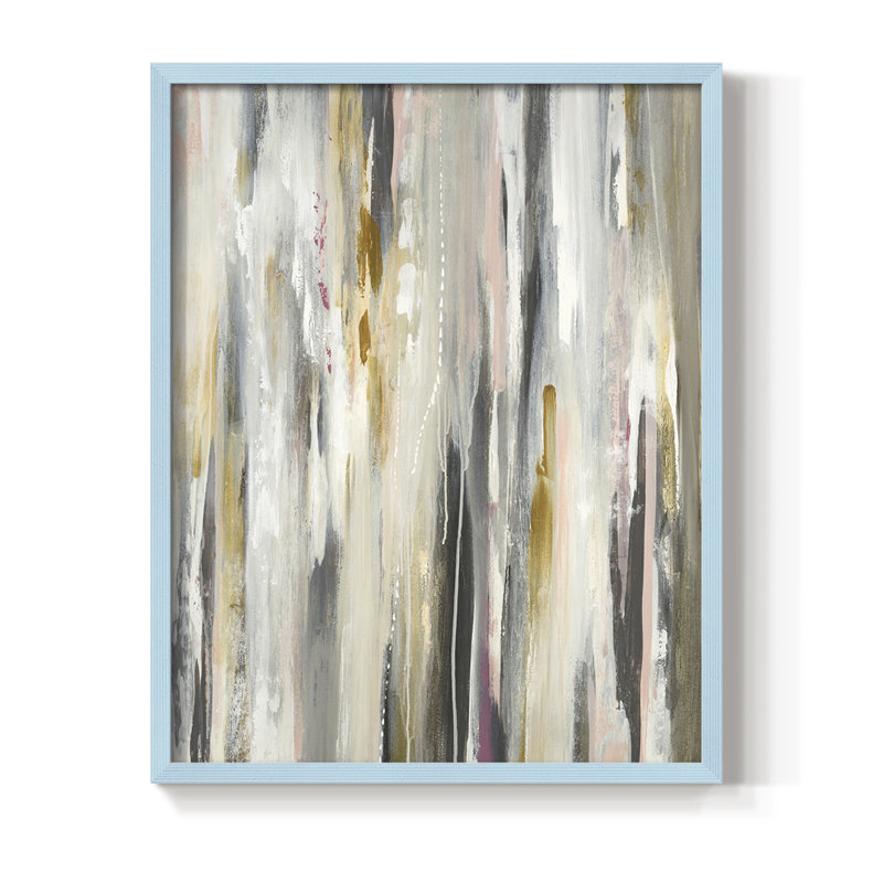 Colour Ripple Framed Print - Solid Wood, Blue, 10" H x 8" W