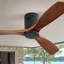 52 Inch Low Profile Ceiling Fan DC 3 Wood Fan Blade Noiseless Reversible Motor Remote Control Without Light