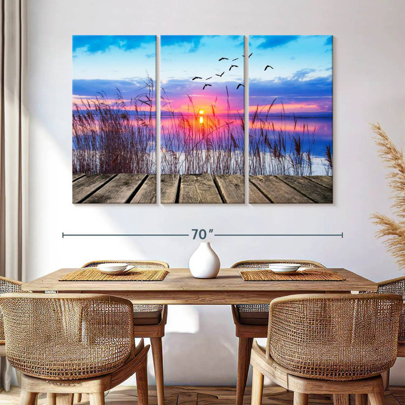 Aletra Sunset Over Lake Dock, 42" H x 65" W