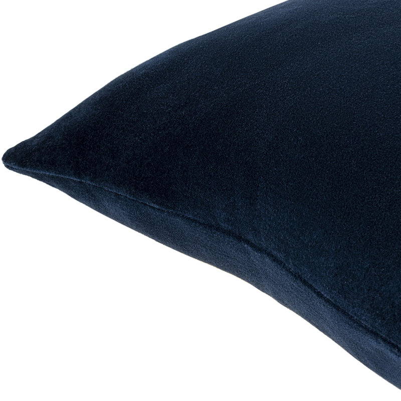 Coussin en coton Denny, H 20 po x l 20 po, Inférieur, Marine