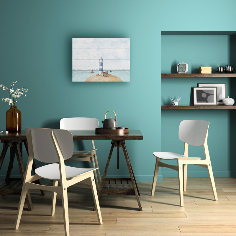 Xuan Thai  Lighthouse Wood Slat Art, H 18 po x l 22 po