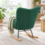 Chaise berçante Teddy, structure en métal, pieds en bois d'hévéa, capuchon de 300 lb, salon-2038180085