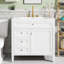 Meuble-lavabo moderne 36 po avec lavabo en céramique, tiroir coulissant et porte d'armoire, pieds romains, 2 tiroirs, capacité de 300 lb, robinet central de 4 po-775940102