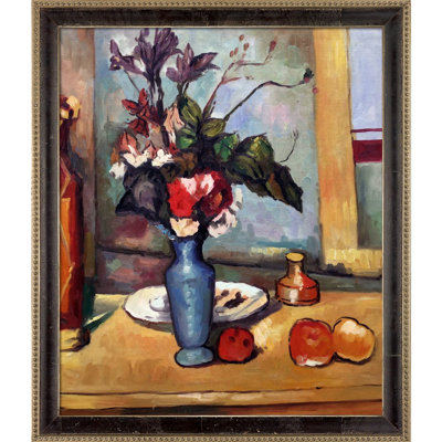 Peinture encadrée "la vase bleu" par paul cezanne