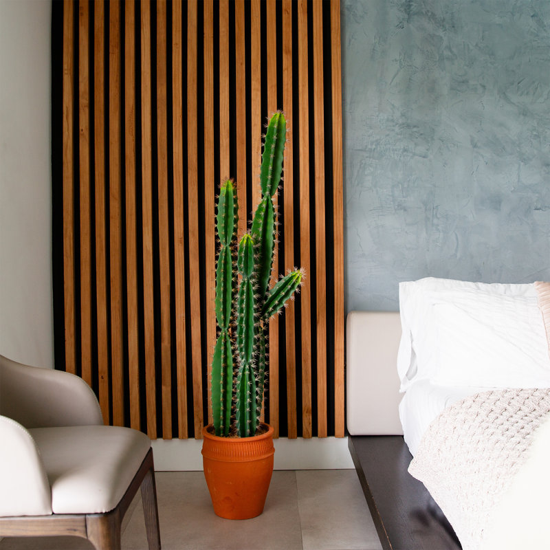 Cactus artificiel en pot terre cuite, H 60 po x l 10 po x P 10 po