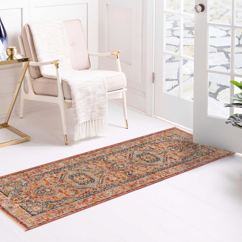 Alkire Oriental Area Rug, Runner 2' x 5'11", Brick Red
