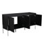 Armoire de salle de bain autoportante de 60 po en chêne foncé - offre amplement d'espace de rangement-5604750