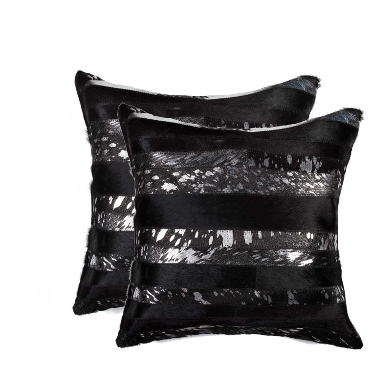 Coussin décoratif , Argent/Noir