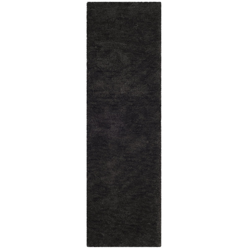 Tapis à poils longs tissé à la main Detweiler, Tapis de couloir 2 pi 3 po x 8 pi