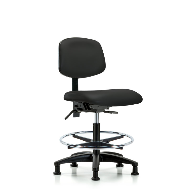 Chaise de dessinateur ergonomique Lucrezia, Noir, Patins, Non inclus