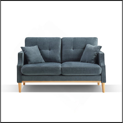 Loveseats 2 Seater Sofa For Primary Living Space , Bed Room, Office, waterproof fabric , USB Charge Port , 2  Pillows,Wood Legs