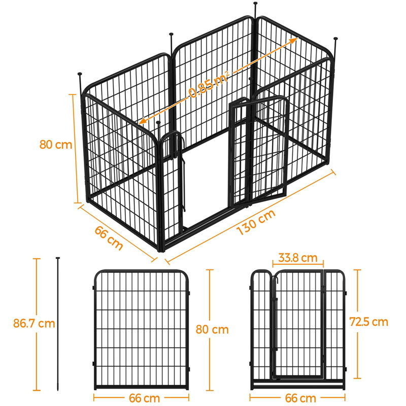 Panel Metal Exercise Pen With Door, 66cn x 80cm