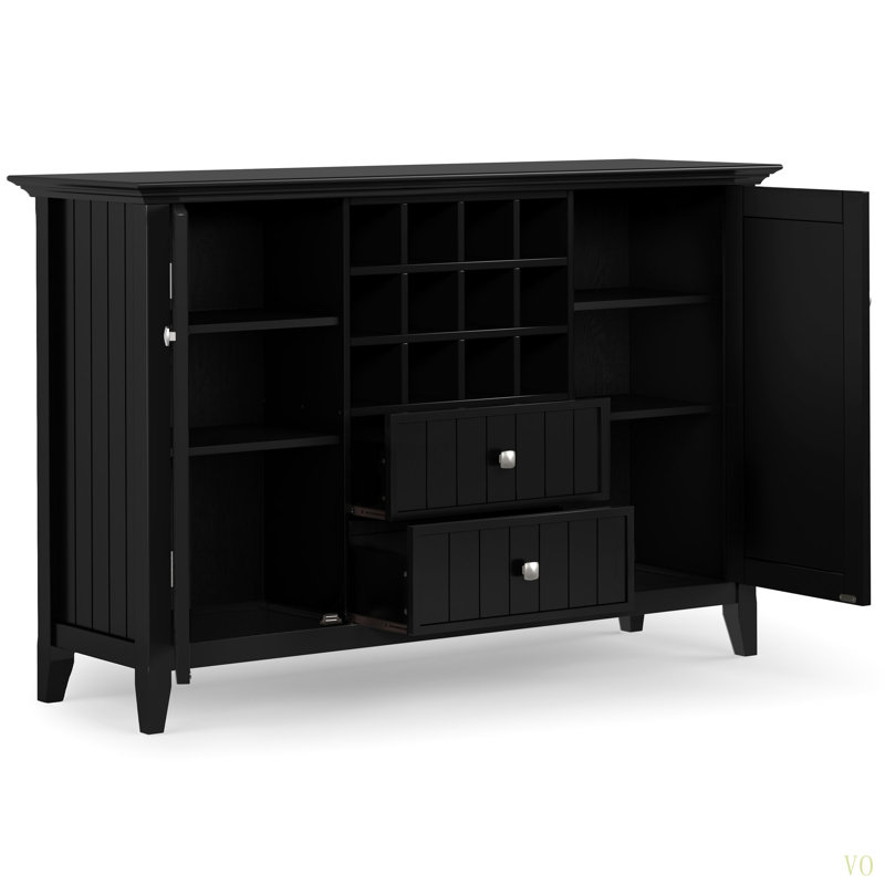 Bedford - Buffet buffet et porte-bouteilles, Noir