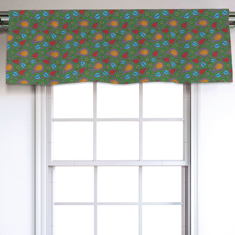 Sateen Paisley Ruffled Window Valance